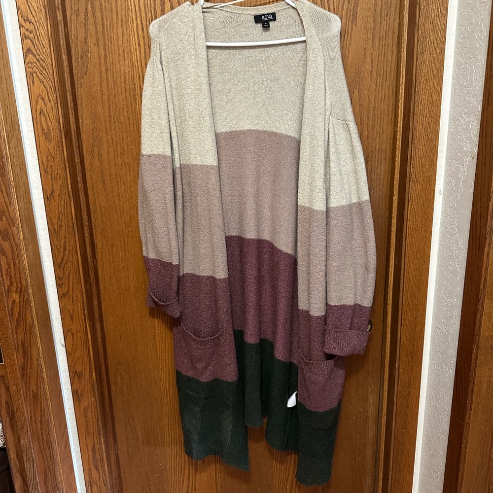 Women's Colorblock Duster Cardigan- Multicolor
